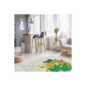 Alfombra con estampado digital de aspecto de piedra ahumada de estilo clásico para entrada, sala de estar, dormitorio, hecha de poliéster para adolescentes - Product Image 2