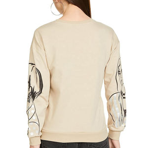 Sudadera polar de gran tamaño de alta calidad para damas de talla grande con capucha informal con estampado de logotipo frontal para invierno-Disponible al por mayor - Product Image 2