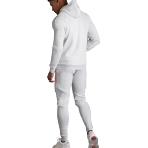 Venta al por mayor hombres gimnasio algodón sudadera logotipo personalizado Delgado ajustado cremallera completa chándal XL estilo deportivo para el invierno 2 piezas - Product Image 5