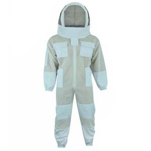 Trajes de apicultor ventilados de 3 capas de algodón 100%, mono de trabajo de protección de cuerpo completo, uniforme de apicultura transpirable - Product Image 1