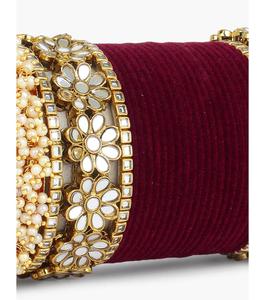 กำไลกำมะหยี่สีเงินพร้อมพู่ห้อยสำหรับเจ้าสาวกำไลข้อมือแฟชั่นและลายเพชรมันวาวสำหรับผู้หญิง - Product Image 3