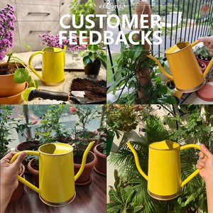 Arrosoir en métal d'un litre pour plantes, arrosoir de fleurs pour la maison jardinage couleur-jaune avec bec pour la décoration de jardin - Product Image 3