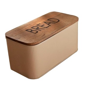 Hot Selling Custom Logo Bread Box Metal and Wood Storage for Freshly Baked Bread for Kitchen Home Use PC <b>Plastic</b> - Product Image 1