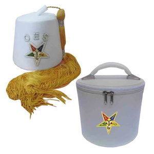 Chapeau Fès fait à la main de couleur unie personnalisée à vendre Chapeaux maçonniques personnalisés avec broderie à la main - Product Image 6