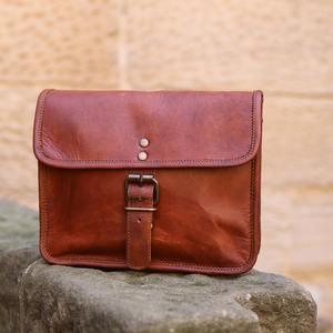 Bolso de Mensajero de Cuero Genuino Marrón para Mujer, Estilo Vintage, Bolso Cruzado, Bolso Pequeño, Bolso de Mano con Cremallera y Correa Ajustable - Product Image 4