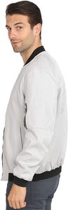 Chaqueta de bombardero suelta para hombre personalizada cortavientos de béisbol de talla grande informal en blanco - Product Image 4