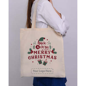 Sac fourre-tout en coton Joyeux Noël - Sacs de Noël festifs - Product Image 4