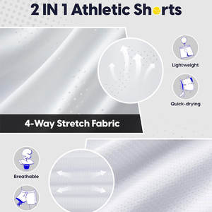 กางเกงขาสั้นสำหรับผู้ชายแห้งเร็วชุดออกกำลังกายระบายอากาศได้ดีมีกระเป๋าชุดกีฬาฤดูร้อน - Product Image 3