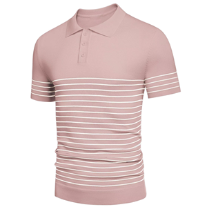 Polo de Golf a Rayas Premium para Hombre, Manga Corta, Corte Regular, Cuello Clásico, Ropa Casual, Colores y Tallas Personalizadas, Marca Privada - Product Image 1
