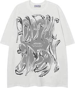 Venta al por mayor OEM ODM 100% algodón hombres y mujeres personalizado impreso ácido lavado Verano de gran tamaño manga corta gráfico camisetas - Product Image 2