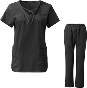Vente en gros uniforme d'hôpital ensemble de blouses d'allaitement médical hauts et pantalons extensibles respirant léger gommages médicaux pour les femmes - Product Image 1