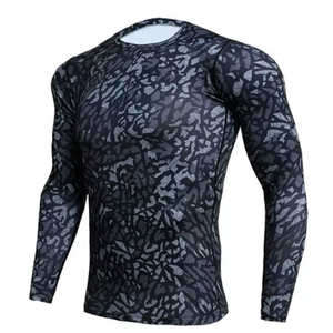 Camisa de compresión de manga larga personalizada para hombre, capa Base de secado rápido para gimnasio, ropa para correr, ropa para correr - Product Image 3