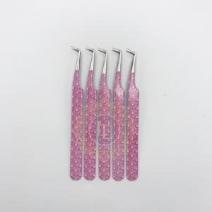 Pince à épiler à pointe de fibre Extension de cils de revêtement de papier personnalisée pince à épiler en acier inoxydable pince à épiler solide pour cils meilleure offre de prix - Product Image 5