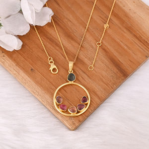 Elegant 925 Sterling Silver Natural Tourmaline Gemstone <b>Pendant</b> Necklace Customizable Women's Fashion Jewelry for Gift - Product Image 5