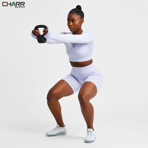 Pantalones cortos de Yoga personalizados para mujer, Shorts de cintura alta para gimnasio, novedad, venta al por mayor - Product Image 4