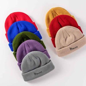 High Quality 100% Acrylic Custom Logo 3D Embroidery Unisex Outdoor Knitted Beanie <b>Hat</b> Warm <b>Winter</b> - Product Image 3