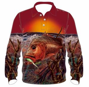 Rendimiento personalizado protección Uv secado rápido Uv Upf 50 sublimación al por mayor manga larga para hombres capucha pesca Polo camisa - Product Image 4