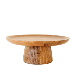 แท่นเสิร์ฟเค้กไม้กลมสำหรับตกแต่งเค้กทำด้วยมือ - Product Image 1