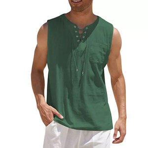Camisetas sin mangas transpirables para hombre más vendidas, ropa de gimnasio informal de diseño OEM para correr, camiseta con capucha de talla grande de Pakistán - Product Image 6