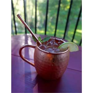 Mug en cuivre massif pur fait main avec poignée en laiton, finition Moscow Mule - Vaisselle de luxe pour hôtels et bars - Product Image 6