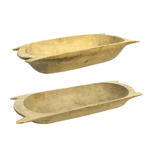 Venta caliente Fabricante de productos cuencos de masa decorativos de madera S/2 cuenco de masa en acabado Natural elegante para uso doméstico de cocina - Product Image 1