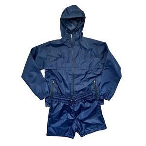 2 Pieces Vintage Outdoor <b>Camping</b> Zipper Nylon Unisex <b>Windbreaker</b> Jacket Set Tracksuit - Product Image 1