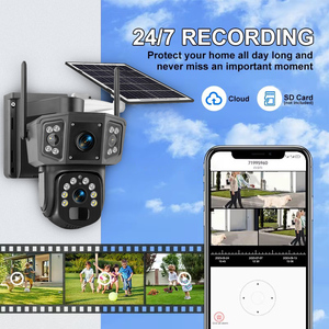 QL18 4MP Solar <strong>CCTV</strong> Camera 4G <strong>Wireless</strong> 8W Solar Panels with Human PIR Sensor Dual Lens PTZ WIFI-4G Solar <strong>CCTV</strong> - Product Image 5