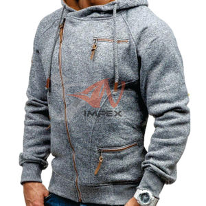 Sudadera con capucha de alta calidad para hombre, con logotipo personalizado y cremallera lateral, Flexible, venta al por mayor - Product Image 3