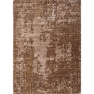 Uvenuti Abstract Pattern Beige & <b>Brown</b> Hand Knotted <b>Wool</b> & Bamboo Silk Rug for Home LRB-1670 - Product Image 1