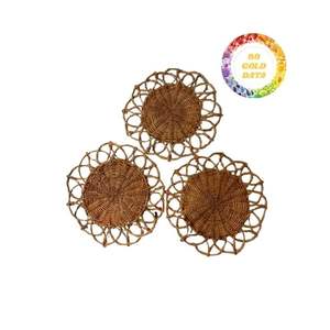 Assiette à dîner ronde en rotin tissé à la main avec une excellente durabilité et un style artisanal unique pour les acheteurs - Product Image 6