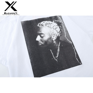 100% algodón 3D Digital impreso negro lavado de gran tamaño 280 GSM Hip Hop camiseta para hombres y mujeres camisetas gráficas Unisex - Product Image 5