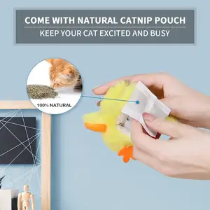 Oplaadbare Touch Geactiveerde Eendenkat Piepen Catnip Schattig Kitten Knuffel Interactief Kattenspeelgoed Voor Katten/Kittens