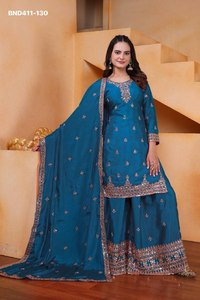 Chinon très demandé avec broderie en séquence, salwar kameez en gros, fournisseur d'usine, fabricant de mode féminine de Surat - Product Image 4