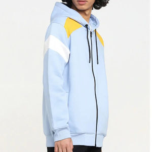 Heavyweight 450 Gsm Zip up Hoodie High Quality Cotton <b>Blended</b> Fleece Basics Drop Shoulder Custom Design with Hooded Collar - Product Image 3