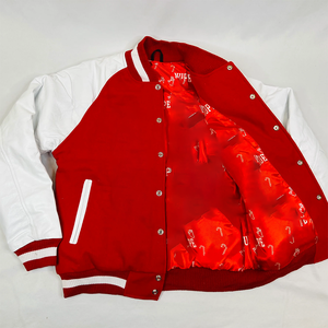 Blouson Bomber des Fondatrices de la Sororité Delta Sigma Rouge et Blanc Vêtement de Sport Grec Imperméable Haute Visibilité Style Universitaire Devant - Product Image 2