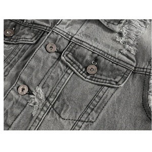 Chaleco vaquero sin mangas para hombre Retro de primavera Vintage, chaleco con botones y agujeros rasgados, ropa exterior para hombre, chaqueta, diseño de ropa desgastada - Product Image 5