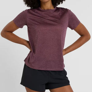 Camiseta de ropa de mujer de alta calidad, precio al por mayor, manga corta, nueva moda, Camiseta de cuello redondo de secado rápido para mujer a la venta - Product Image 1