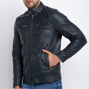 New Arrival High Quality Cow Skin Men's <b>Winter</b> <b>Leather</b> <b>Jacket</b> Stand Collar Waterproof Breathable OEM Service High Street - Product Image 3