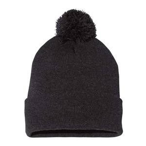 Custom Logo Jacquard Youth All-Over Print Cuff Beanie Winter Skull <b>Cap</b> with Speckled Knit Foldable Beanies - Product Image 4