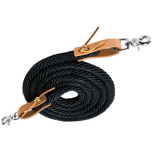 Rênes Poly Roper Extrémités renforcées Poignée Rênes tressées légères Longueur d'entraînement Western Horse Tack Rodeo Ranch Trail - Product Image 3