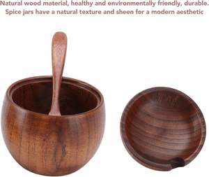 Caja Masala de madera de buena calidad con cuenco de acero Caja de almacenamiento de especias de calidad superior hecha a mano de madera - Product Image 6