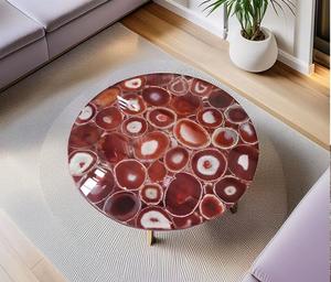 Table basse en agate en gros Achetez maintenant Articles à bas prix Table en pierre magnifique fabriquée à la main pour la décoration de salon moderne - Product Image 3
