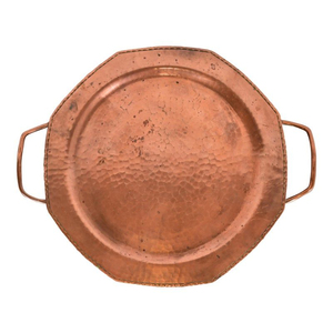 Plateau de service octogonal en cuivre martelé à la main, style vintage, plat décoratif pour la maison, l'hôtel et le restaurant - Product Image 1