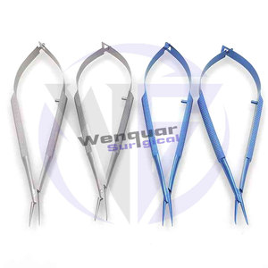 Pinzas Portaagujas Oftálmicas de Acero Titanio Azul para Microcirugía de Cataratas, Instrumentos Más Vendidos, Artículo Personalizado - Product Image 2