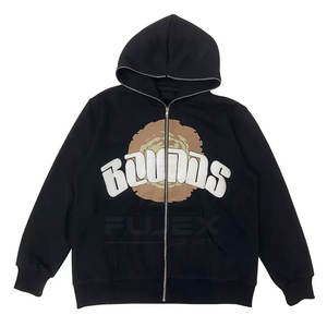 Meilleure vente Hommes décontracté XL Pull à capuche Logo personnalisé bouffant impression motif solide hiver réchauffement fermeture éclair conception sweats - Product Image 2