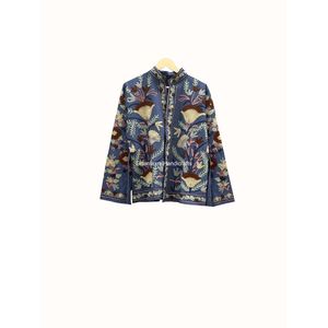 Vente de noël chaude confortable coton court Kimono veste pour femmes bohème Floral Design élégant dentelle Suzani adultes manteau - Product Image 1