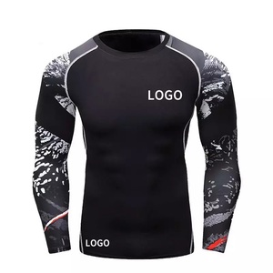 GAF personalizado Color sólido Rash Guard transpirable MMA Rush Guard con logotipo personalizado impreso gran oferta para hombres - Product Image 1