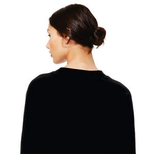 Bound Neck 52% Airlume Combed and Ring Spun Cotton 48% Poly Fleece <b>Black</b> Womens Raglan Sleeve Pullover Fleece Crop Sweater - Product Image 6