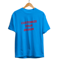 T-shirt en coton tricoté de première qualité à épaules tombantes pour hommes, impression numérique de logo personnalisé, écologique