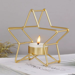 Porte-bougie en métal de luxe, décoration élégante de table, centre de table intérieur/extérieur, design élégant et fonctionnel - Product Image 1